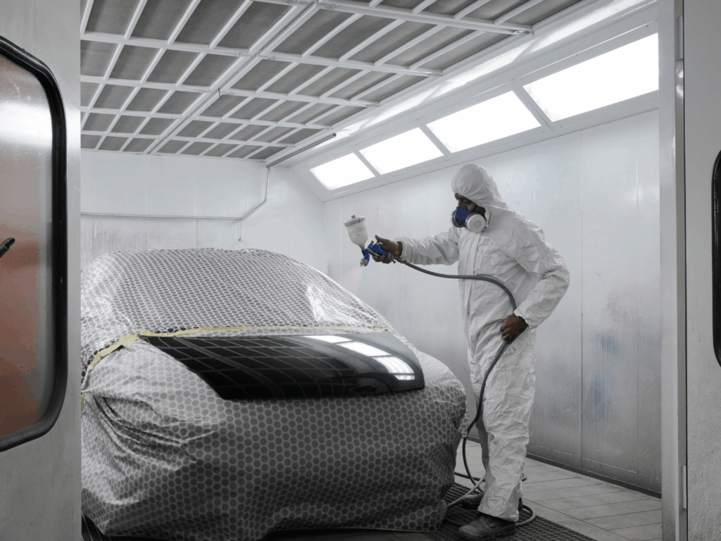 Spray booth finishing